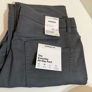 Sonoma Gray Everyday All-Day Pants straight fit